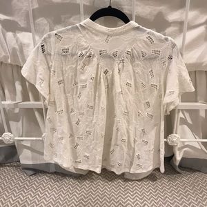Anthropologie White Eyelit Top